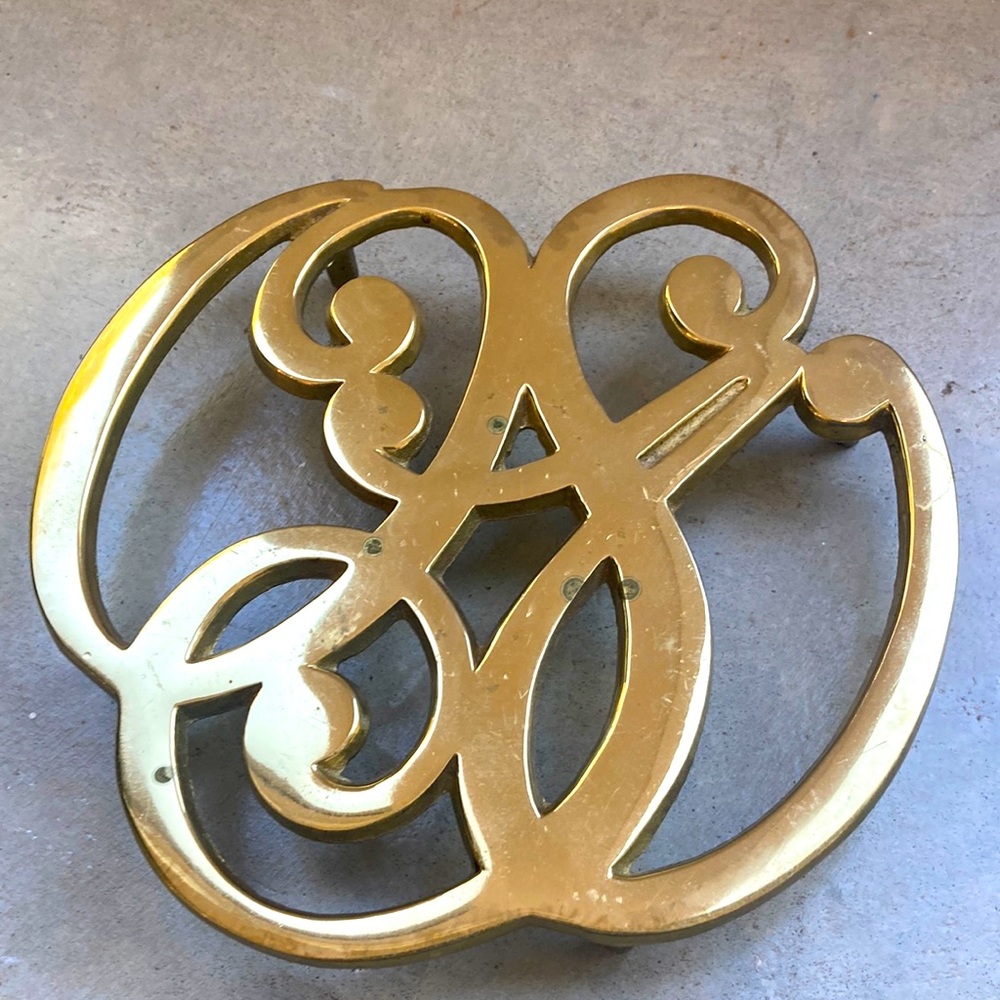 Old Sturbridge village solid polished brass trivet